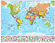 Politisk verdenskort med flag 1:60 Mio 68 x 53cm