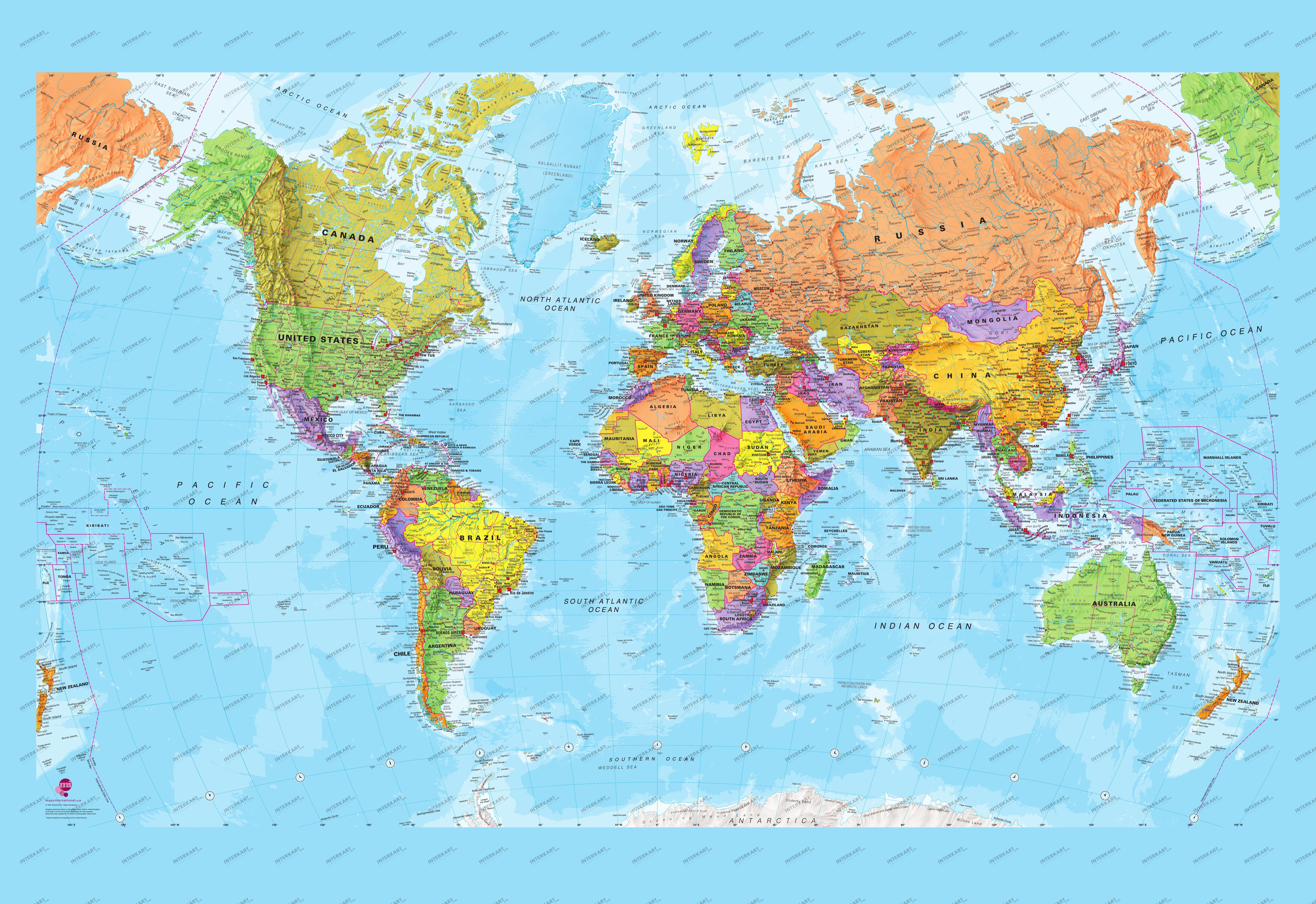 Political World Map Xl As Wallpaper