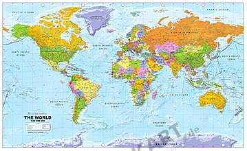 Politische Weltkarte 1:20 Mio (GM) 199 x 121cm