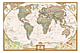 World map antique style german as non-woven wallpaper 300 x 198cm
