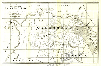 1896 Valley Of The Orinoco River Map 43 x 28cm from National Geographic