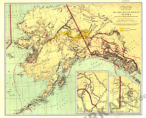1898 Gold- und Kohlefelder von Alaska 77 x 63cm