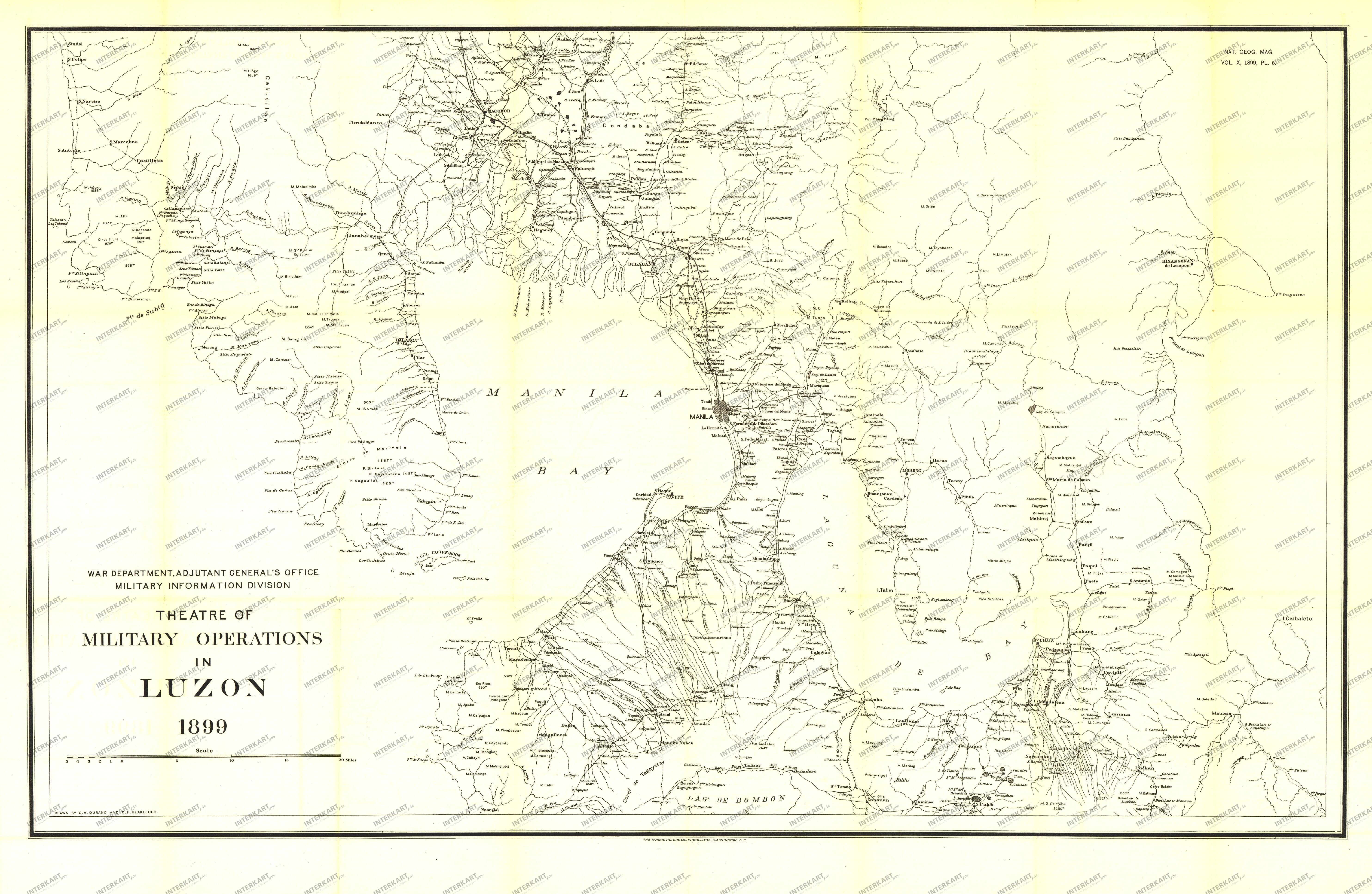 1899 Theatre Of Military Operations In Luzon Map from National Geographic