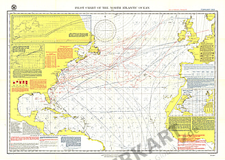 1903 Pilot Chart Of The North Atlantic Ocean Map National Geographic