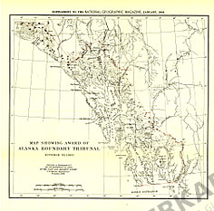 1904 Map Showing Award Of Alaska Boundry Tribunal (1896) National Geographic