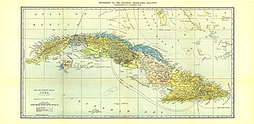1906 Kuba Karte 71 x 34cm