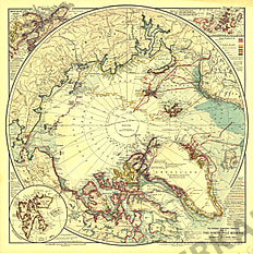 1907 North Pole Regions Map National Geographic