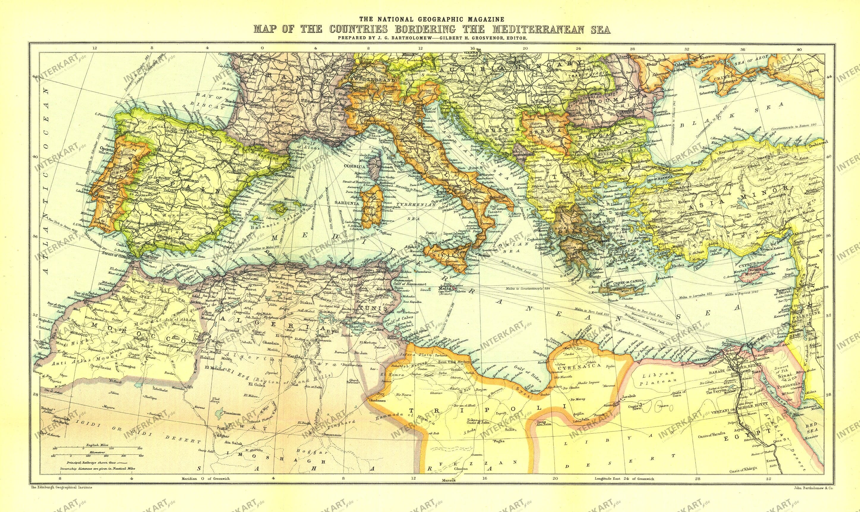 1912 Middelhavslande 48 x 29 cm