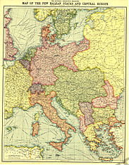 1914 Neue Balkanstaaten und Mitteleuropa 46 x 58cm