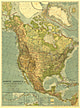1924 Nordamerika Kort 71 x 96cm