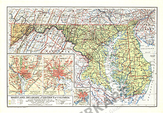 1927 Maryland, Delaware And Destrict Of Columbia Map  National Geographic