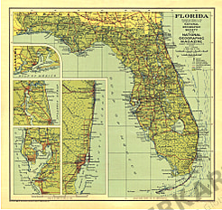 1930 Florida Map National Geographic