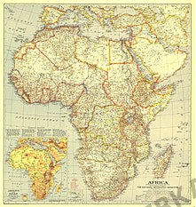 1935 Afrika Karte 75 x 79cm