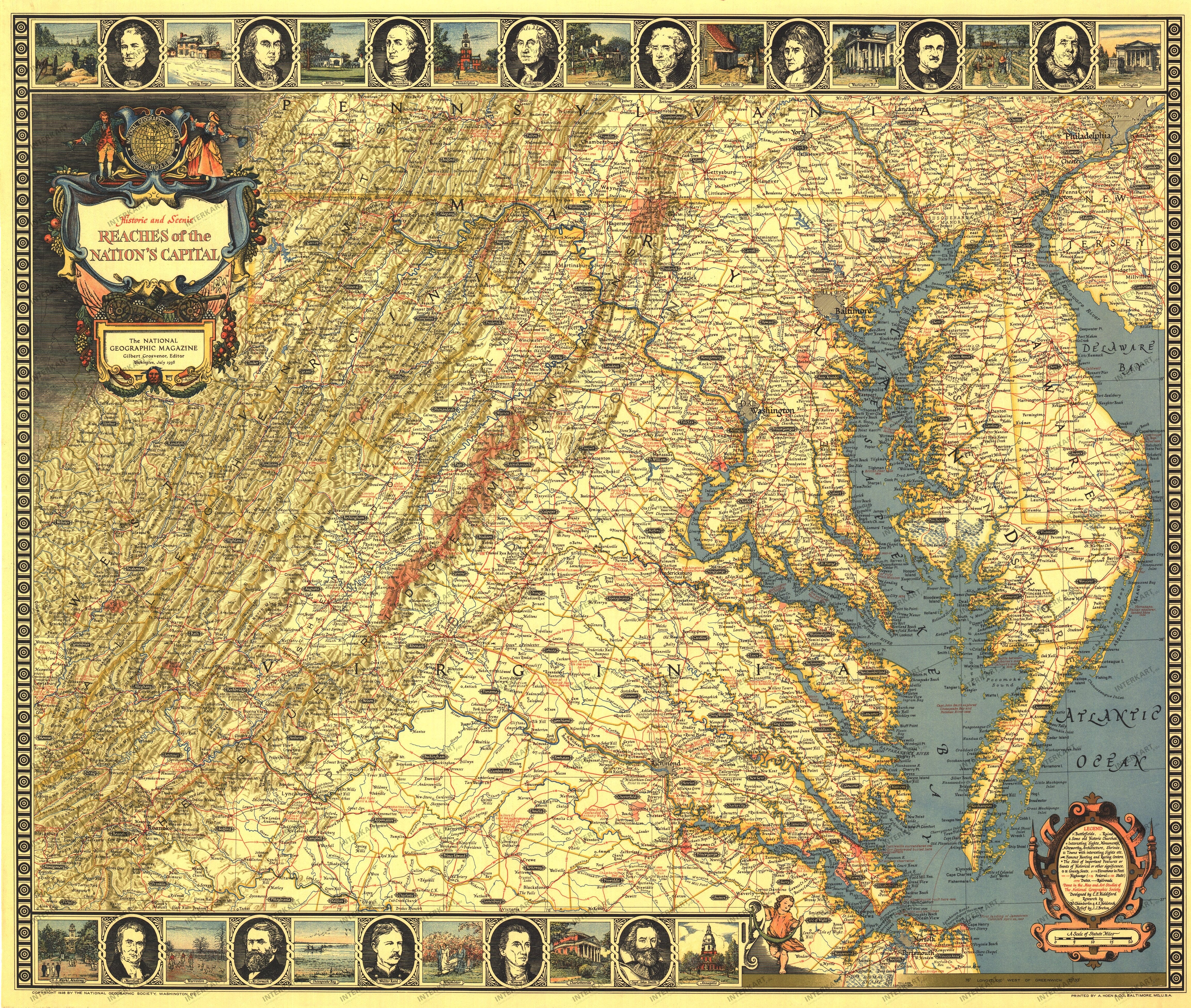 1938 Historic And Scenic Reaches Of The Nations Capitol Map from National Geographic