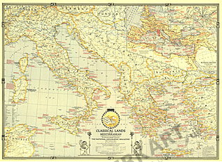 1940 Mittelmeerländer in der Antike - 89 x 64cm