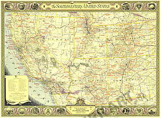 1940 Southwestern United States Map National Geographic