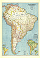 1942 Südamerika Karte 70 x 99cm