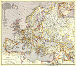 1943 Europa und der Nahe Osten 98 x 86cm