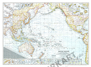 1943 Pacific Ocean And The Bay Of Bengal Map National Geographic