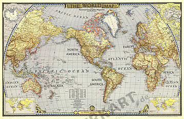 1943 Weltkarte 104 x 66cm