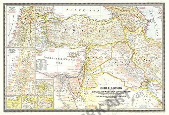 1946 Biblische Länder und die Wiege der Westlichen Zivilisation 81 x 56cm