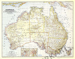 1948 Australia Map 80 x 63cm