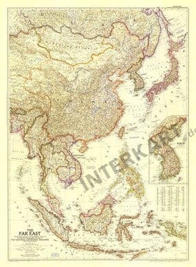 1952 Far East Map 76 x 104cm