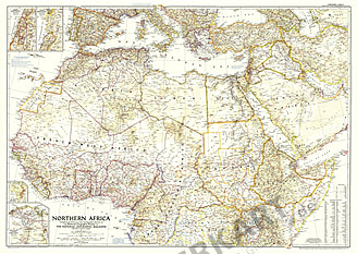 1954 Nordafrika Karte 104 x 74cm