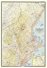 1955 Map Of New England With Descriptive Notes from National Geographic