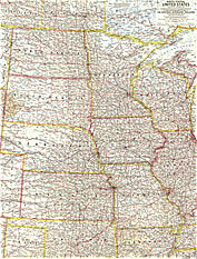 1958 North Central United States Map National Geographic