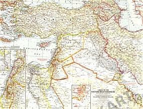 1959 Länder des östlichen Mittelmeeres 63 x 48cm