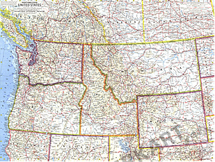 1960 Northwestern United States Map National Geographic