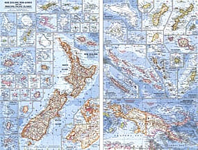 1962 Pazifische Inseln Karte 63 x 48cm