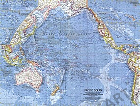 1962 Neuseeland, Neuguinea und die pazifischen Hauptinseln 63 x 48cm