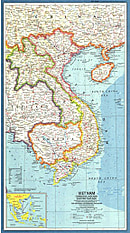 1965 Vietnam, Cambodia, Laos And Eastern Thailand Map  National Geographic