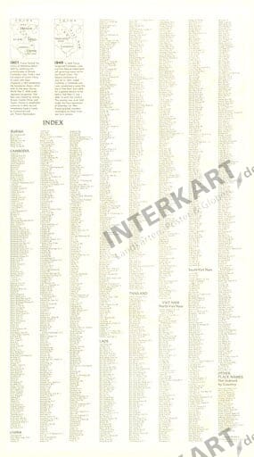 1965 Vietnam, Cambodia, Laos And Eastern Thailand Index Map from National Geographic
