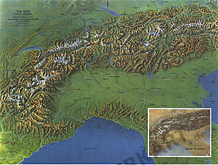 1965 Die Alpen - Europas Rückgrat 63 x 48cm