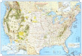 1966 Vacationlands Of The United States And Canada Map 96 x 66cm