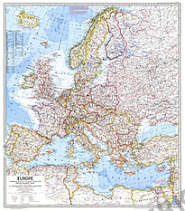 1969 Europa Karte 67 x 76cm