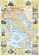 1970 Italien Reisekarte Seite 1 58 x 82cm