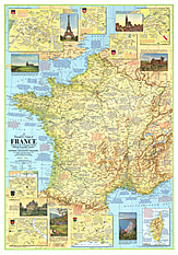1971 Frankreich Reisekarte Seite 1 58 x 82cm