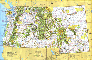 1973 Northwest Map National Geographic