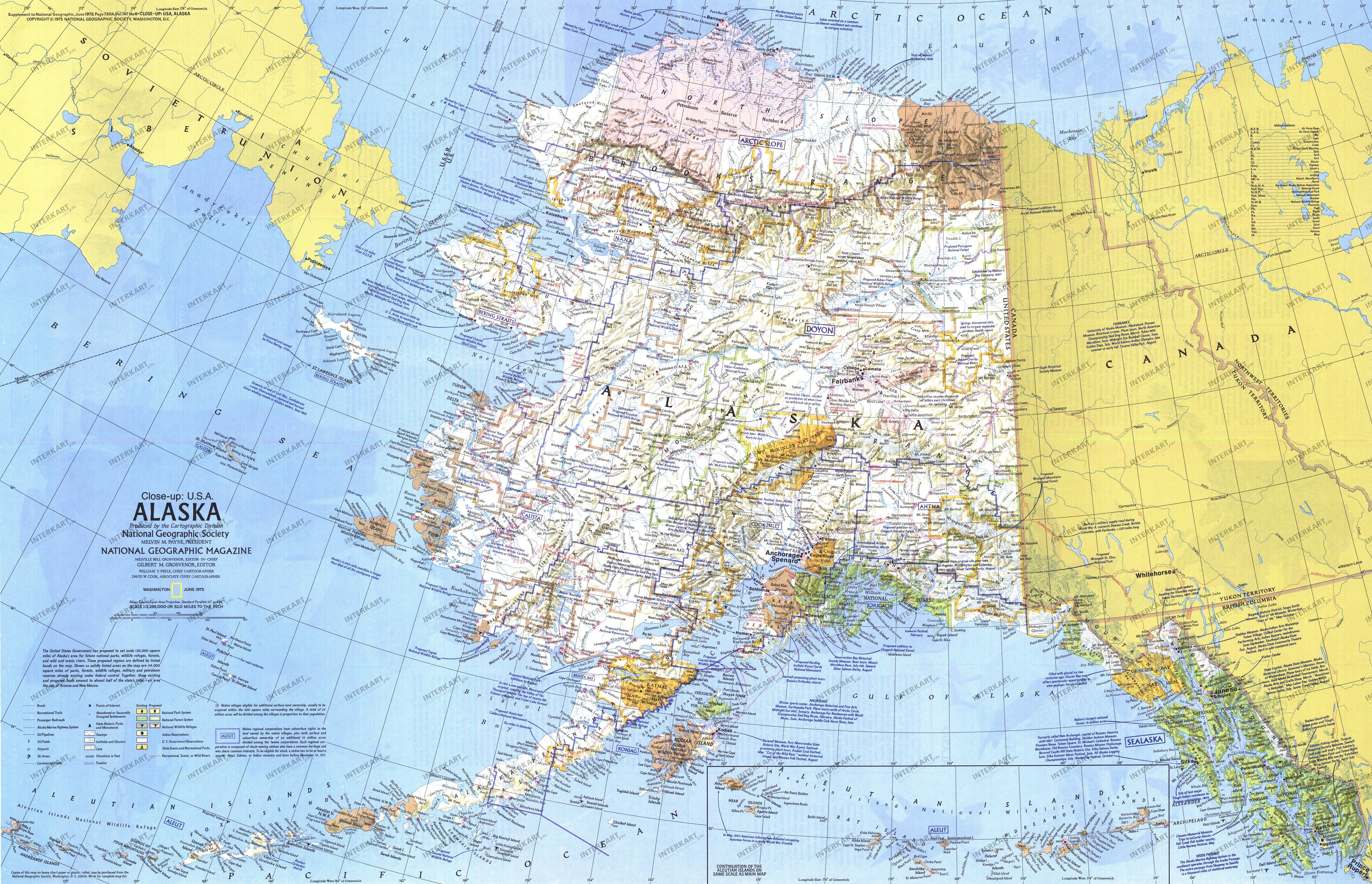 1975 Alaska Map Side 1 89 x 57cm