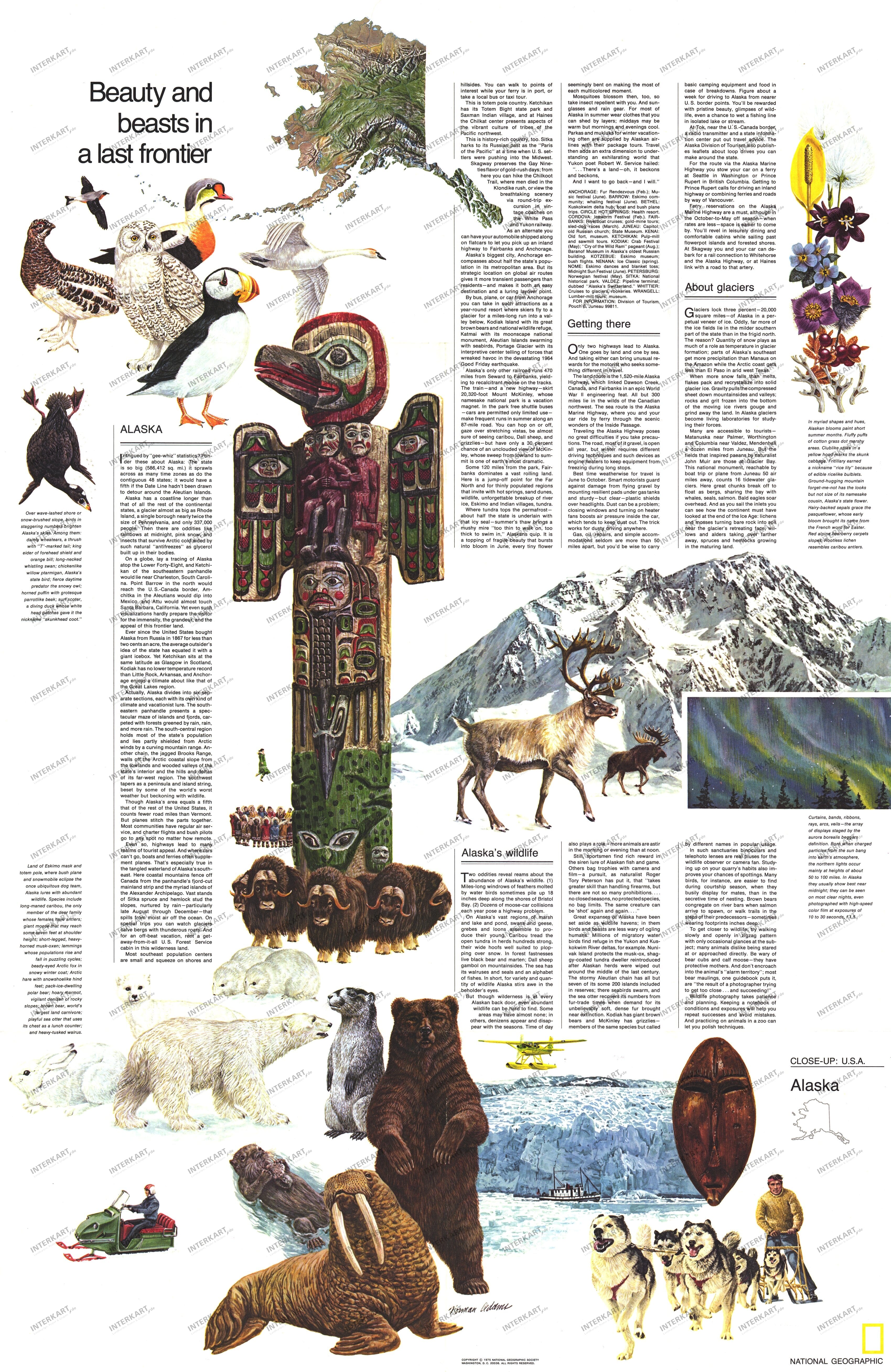 1975 Alaska Map Side 2 57 x 89cm