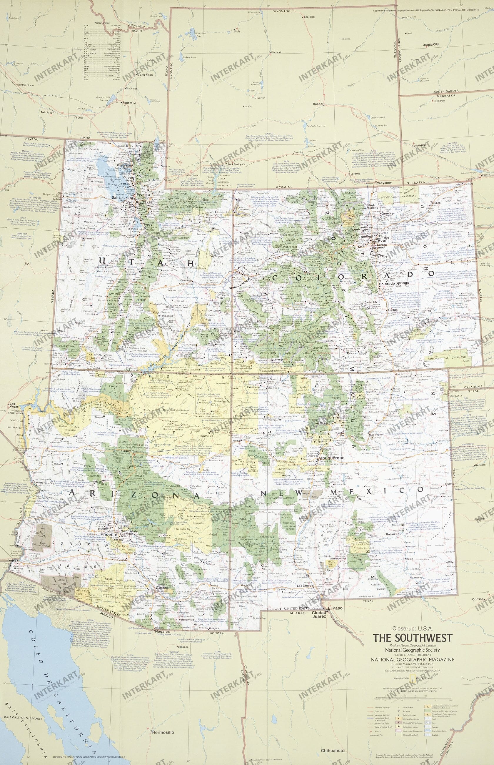 1977 Southwest Map 58 x 89cm