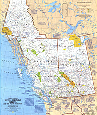 1978 British Columbia, Alberta And The Yukon Territory Map Side 1 National Geographic