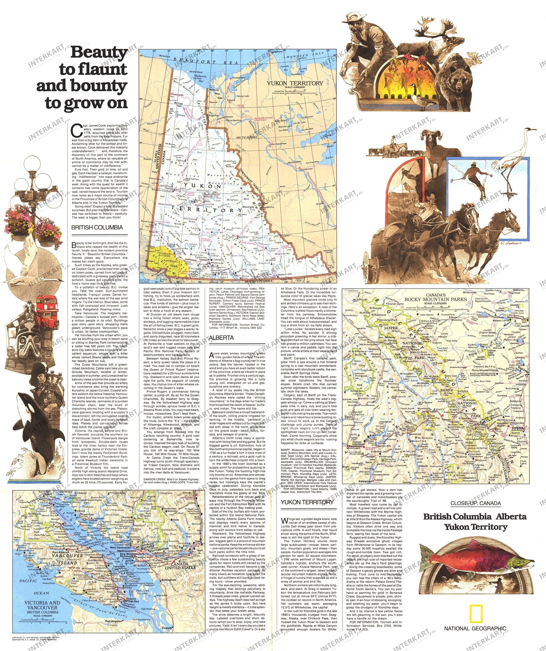 1978 British Columbia, Alberta And The Yukon Territory Map Side 2 from National Geographic
