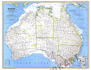 1979 Australien Karte 74 x 57cm