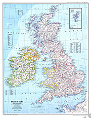 1979 Britische Inseln Karte 57 x 74cm