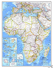 1980 Afrika Karte 58 x 74cm